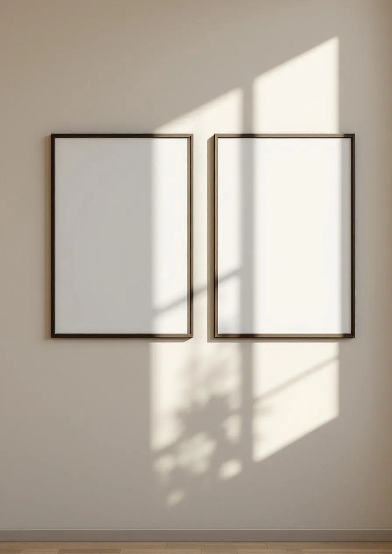 Frame Interior Frame Mockup — Espresso Frame Portrait 2:3 — Perspective View — #00153 | MockupBulk