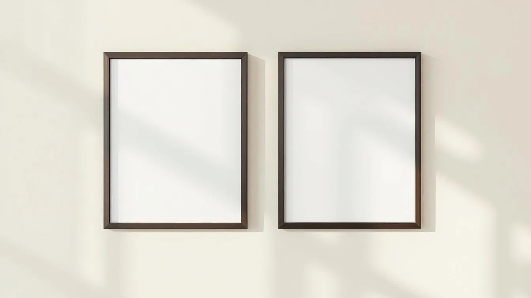 Frame Wall Art Mockup — Espresso Frame Square 1:1 — Perspective View — #00155 | MockupBulk