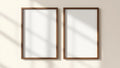 Frame Interior Frame Mockup — Espresso Frame Portrait 5:7 — Perspective View — #00158 | MockupBulk