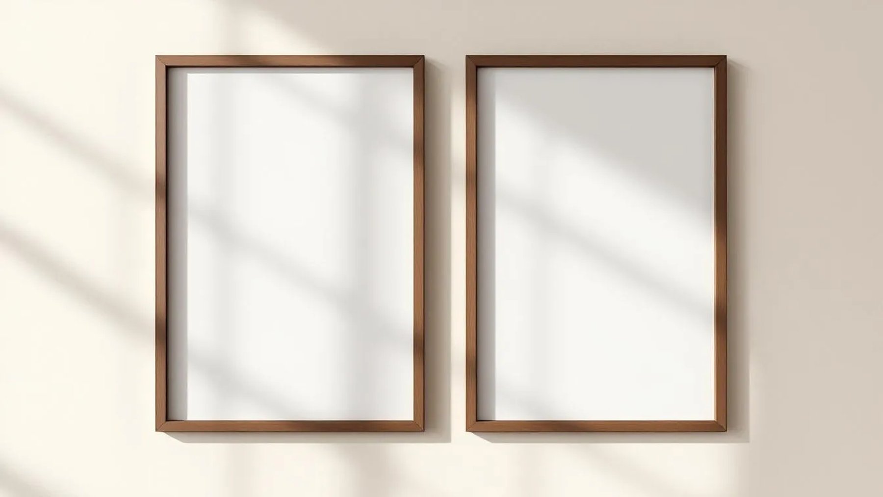 Frame Interior Frame Mockup — Espresso Frame Portrait 5:7 — Perspective View — #00158 | MockupBulk