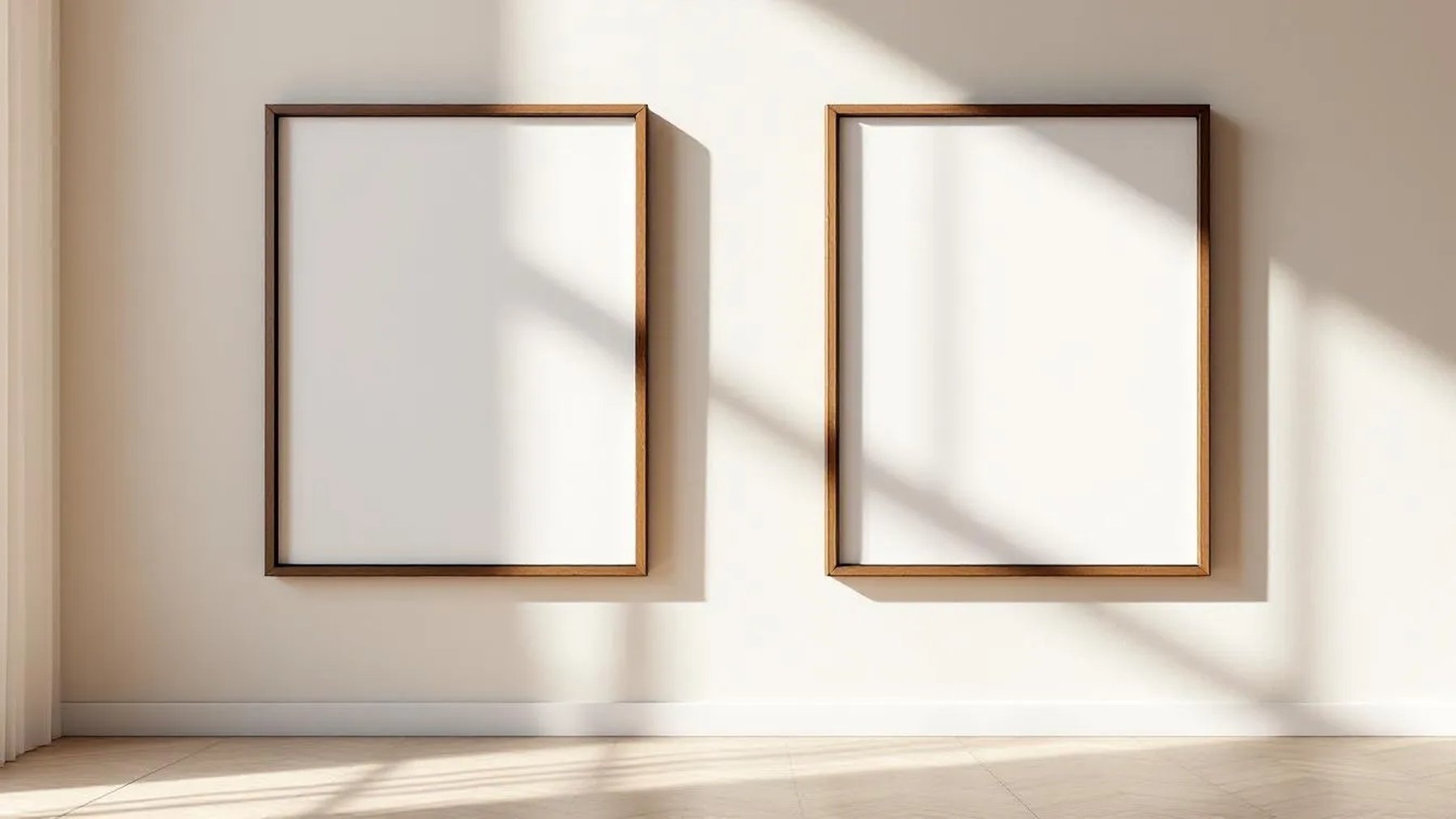 Frame Interior Frame Mockup — Espresso Frame Square 1:1 — Perspective View — #00161 | MockupBulk