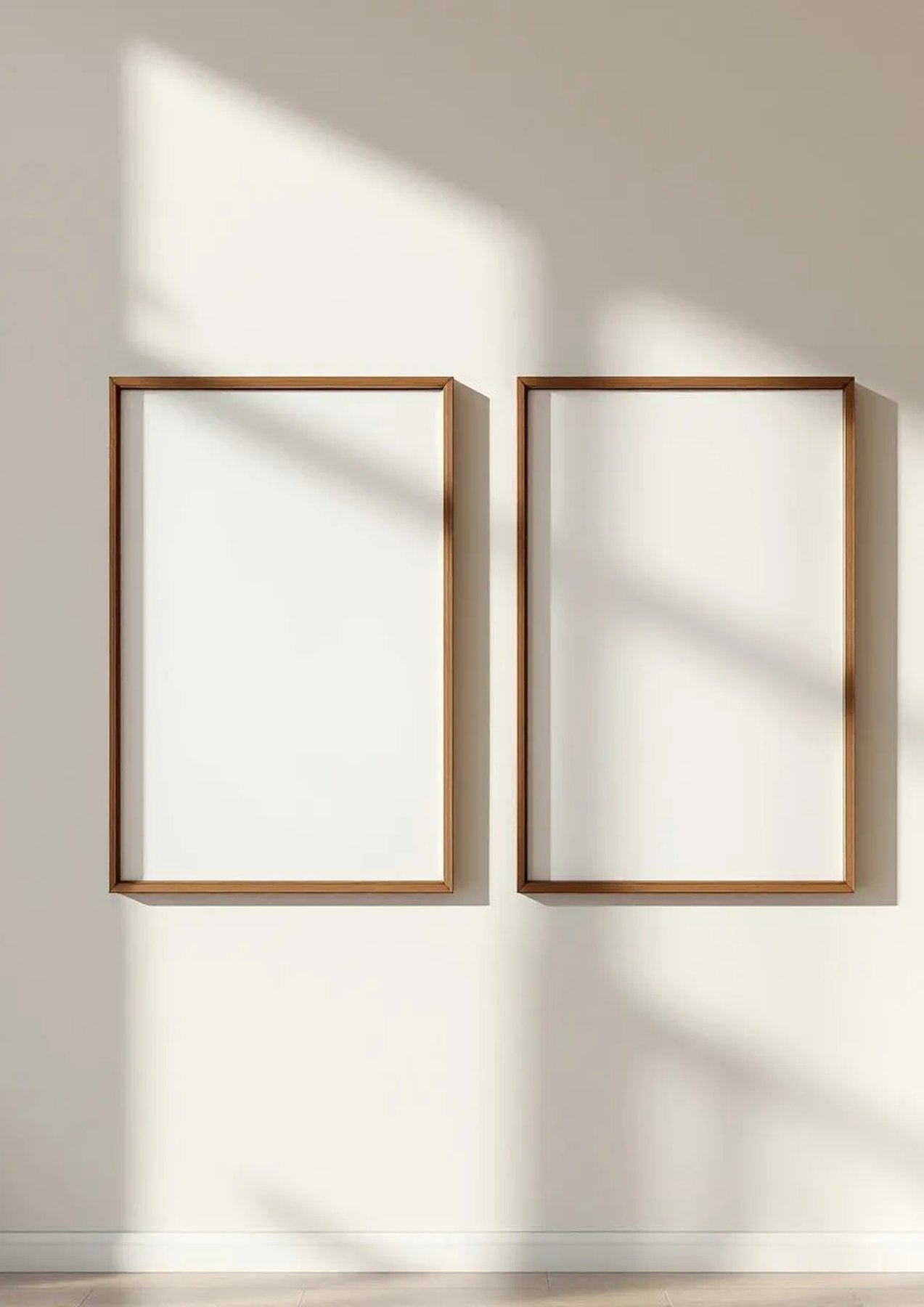 Frame Frame Display Mockup — Espresso Frame Portrait 2:3 — Perspective View — #00162 | MockupBulk
