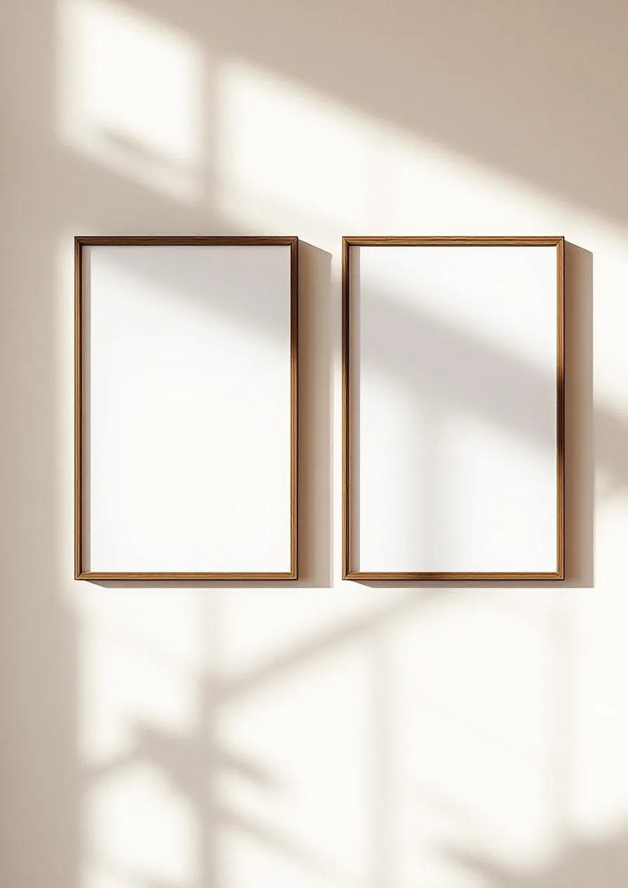 Frame Premium Interior Mockup — Espresso Frame A-Series (A4 / A3) — Perspective View — #00165 | MockupBulk