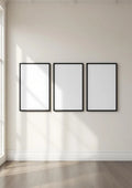 Frame Interior Frame Mockup — Matte Black Frame Portrait 2:3 — Perspective View — #00174 | MockupBulk