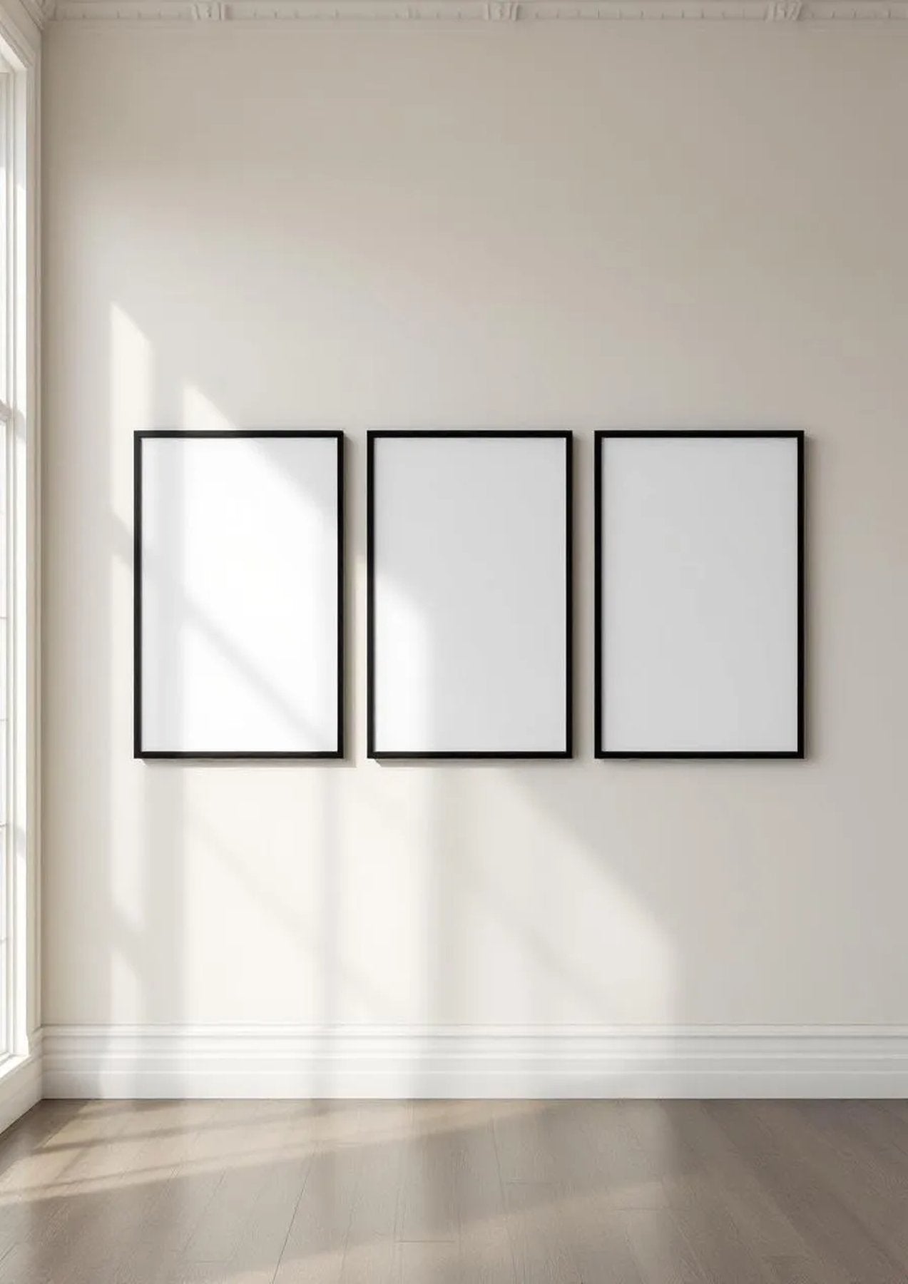 Frame Interior Frame Mockup — Matte Black Frame Portrait 2:3 — Perspective View — #00174 | MockupBulk