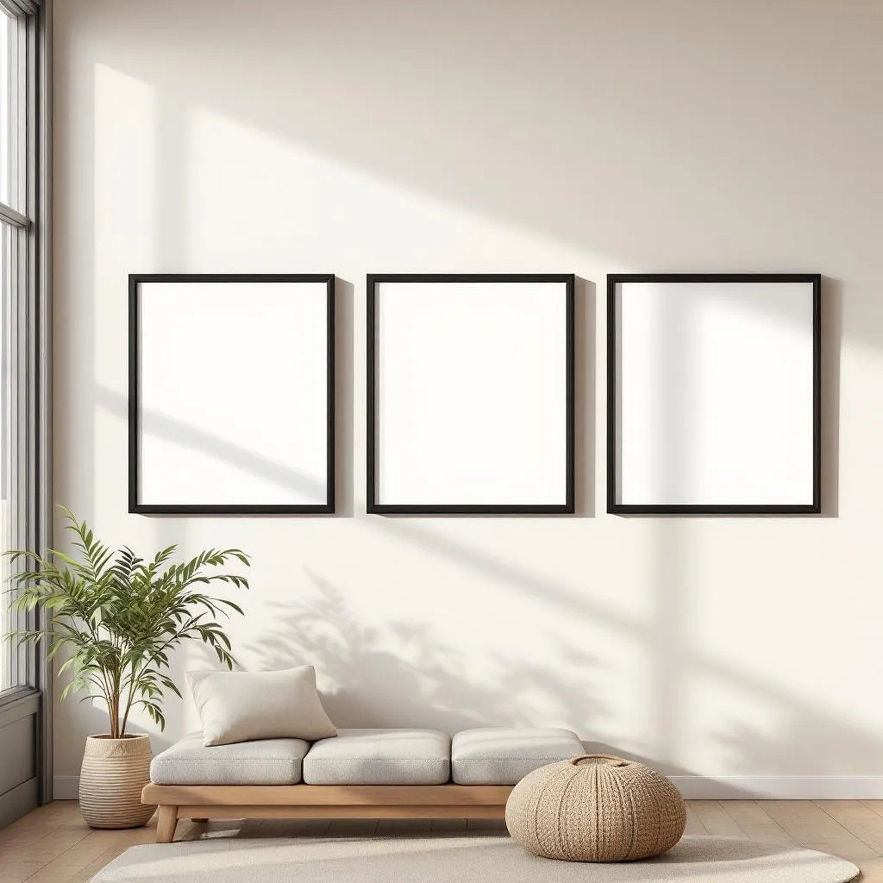Frame Frame Display Mockup — Plain Square Frame Square 1:1 — Perspective View — #00175 | MockupBulk