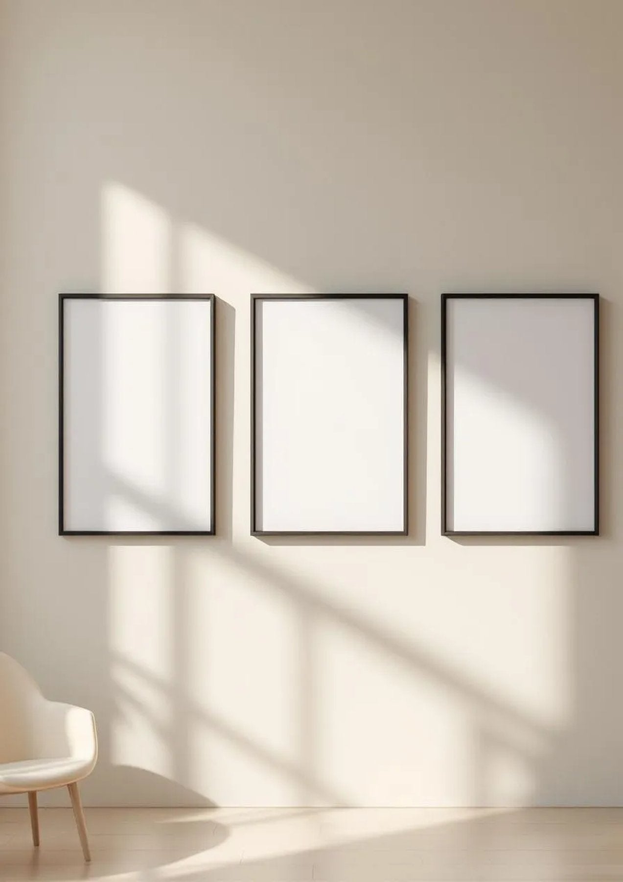 Frame Wall Art Mockup — Matte Black Frame Portrait 4:5 — Perspective View — #00180 | MockupBulk