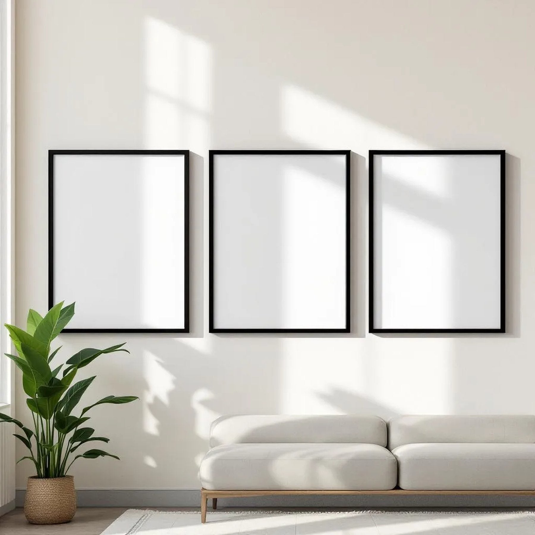 Frame Premium Interior Mockup — Plain Square Frame Portrait 2:3 — Perspective View — #00184 | MockupBulk