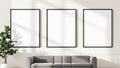 Frame Premium Interior Mockup — Matte Black Frame Square 1:1 — Perspective View — #00185 | MockupBulk