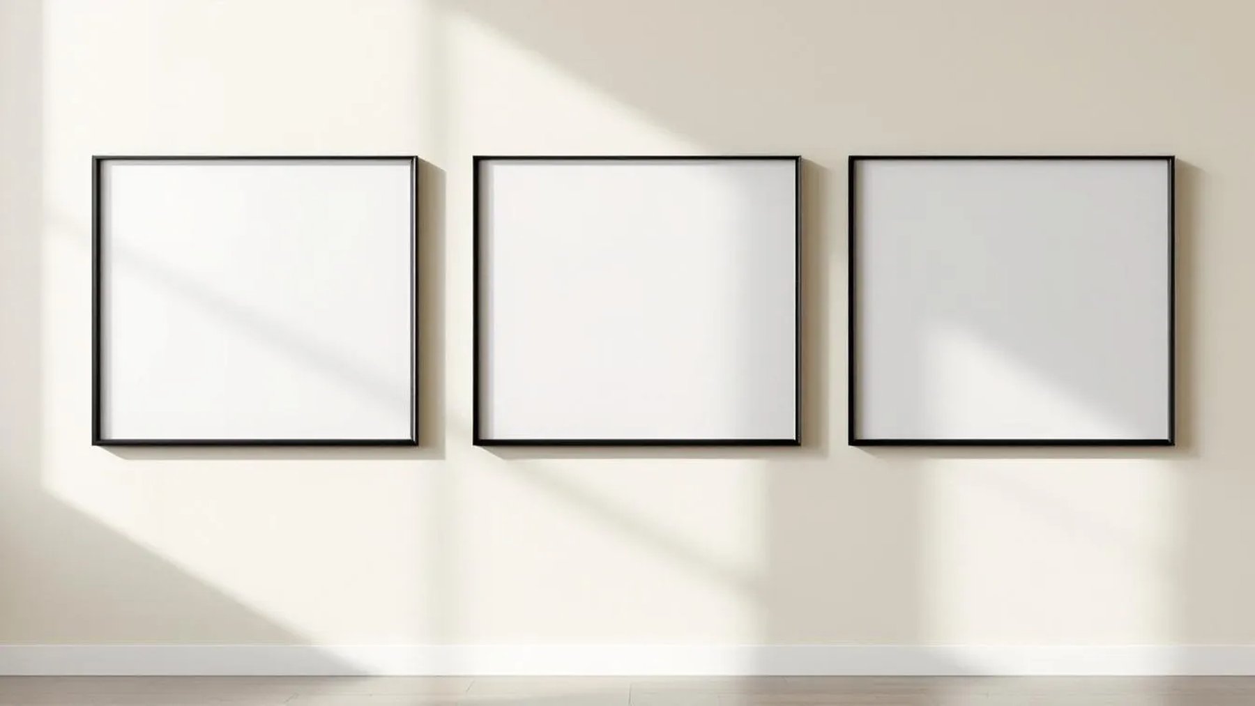Frame Lifestyle Frame Mockup — Matte Black Frame Square 1:1 — Perspective View — #00188 | MockupBulk