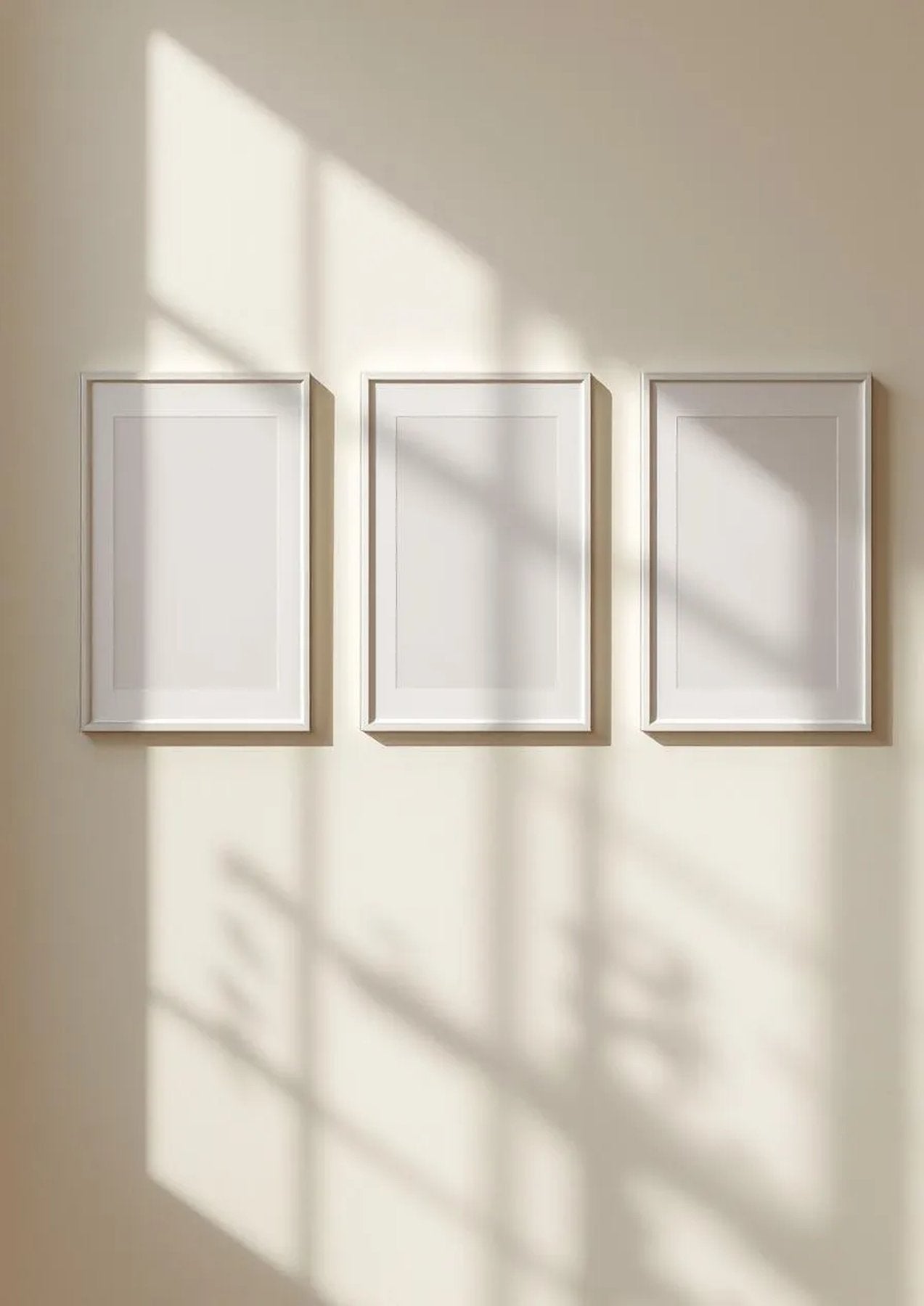 Frame Editorial Room Mockup — White Frame Portrait 2:3 — Perspective View — #00195 | MockupBulk