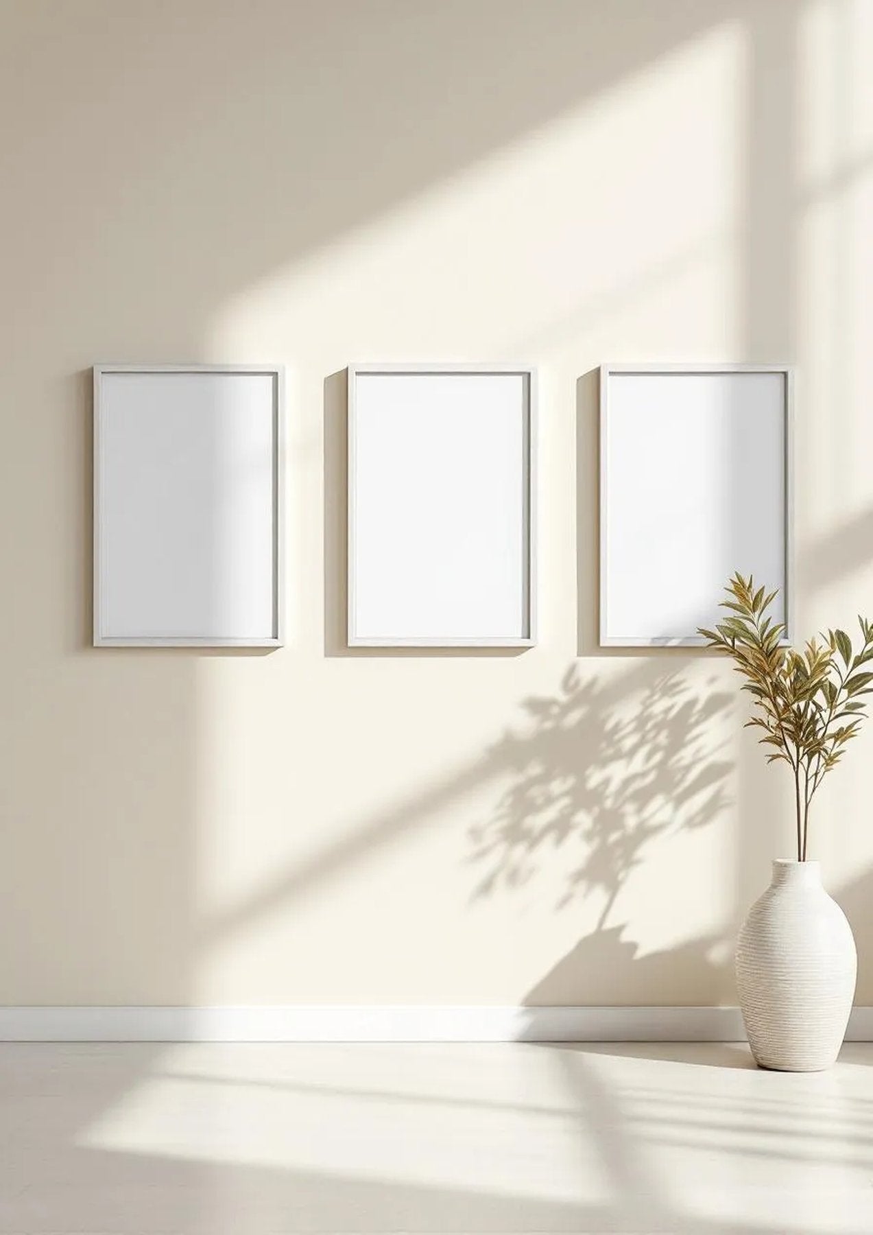 Frame High-Res Frame Mockup — White Frame Portrait 2:3 — Perspective View — #00198 | MockupBulk