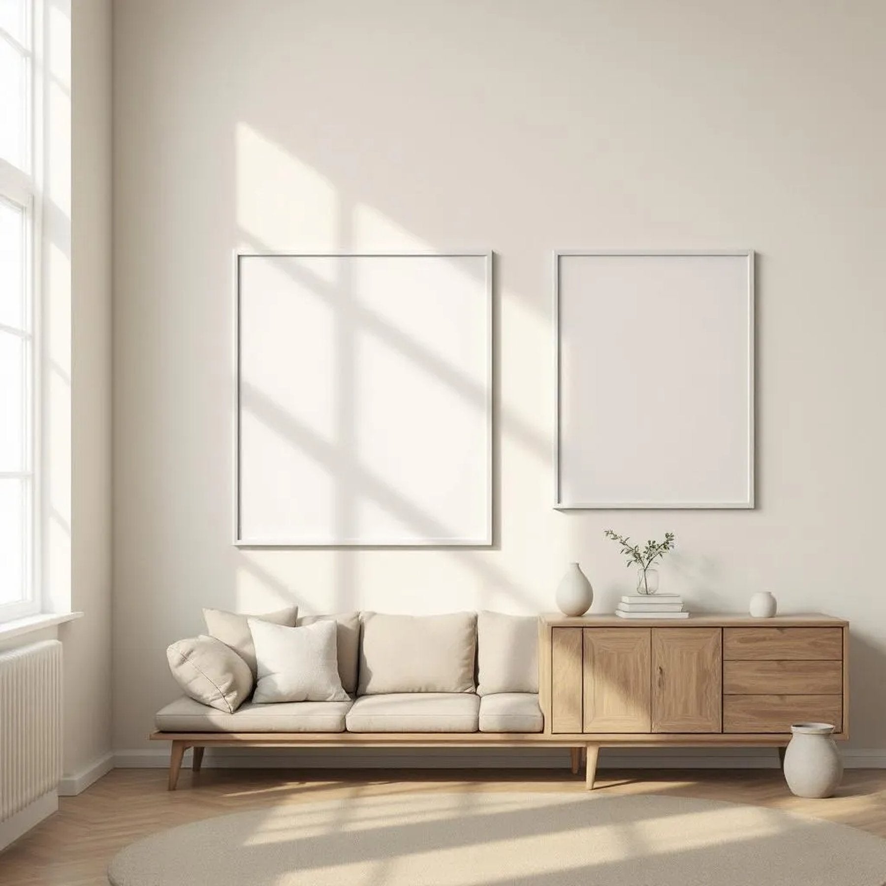 Frame Professional Frame Mockup — Plain Square Frame Portrait 2:3 — Perspective View — #00202 | MockupBulk