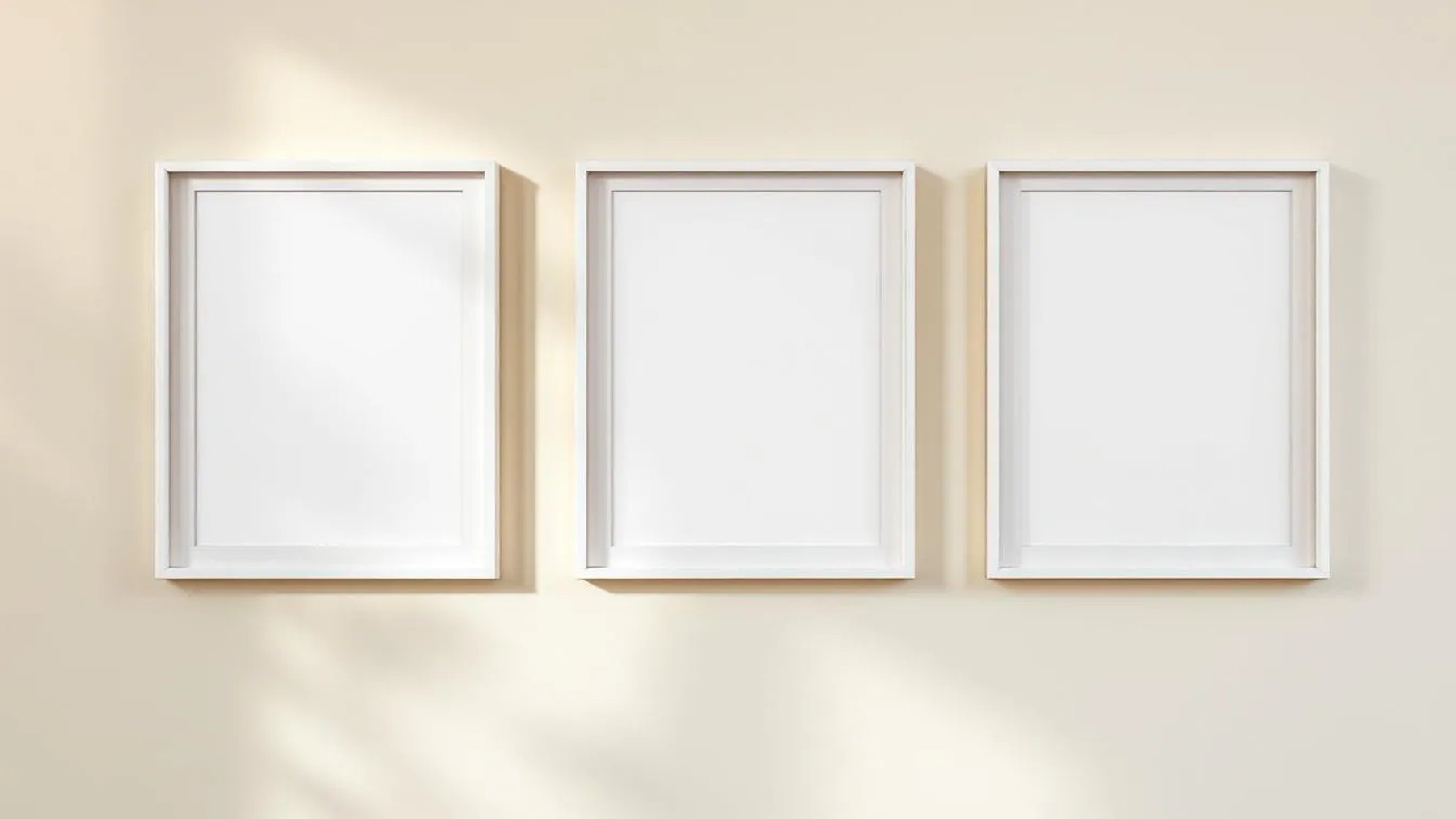 Frame Room Scene Mockup — White Frame Square 1:1 — Perspective View — #00206 | MockupBulk