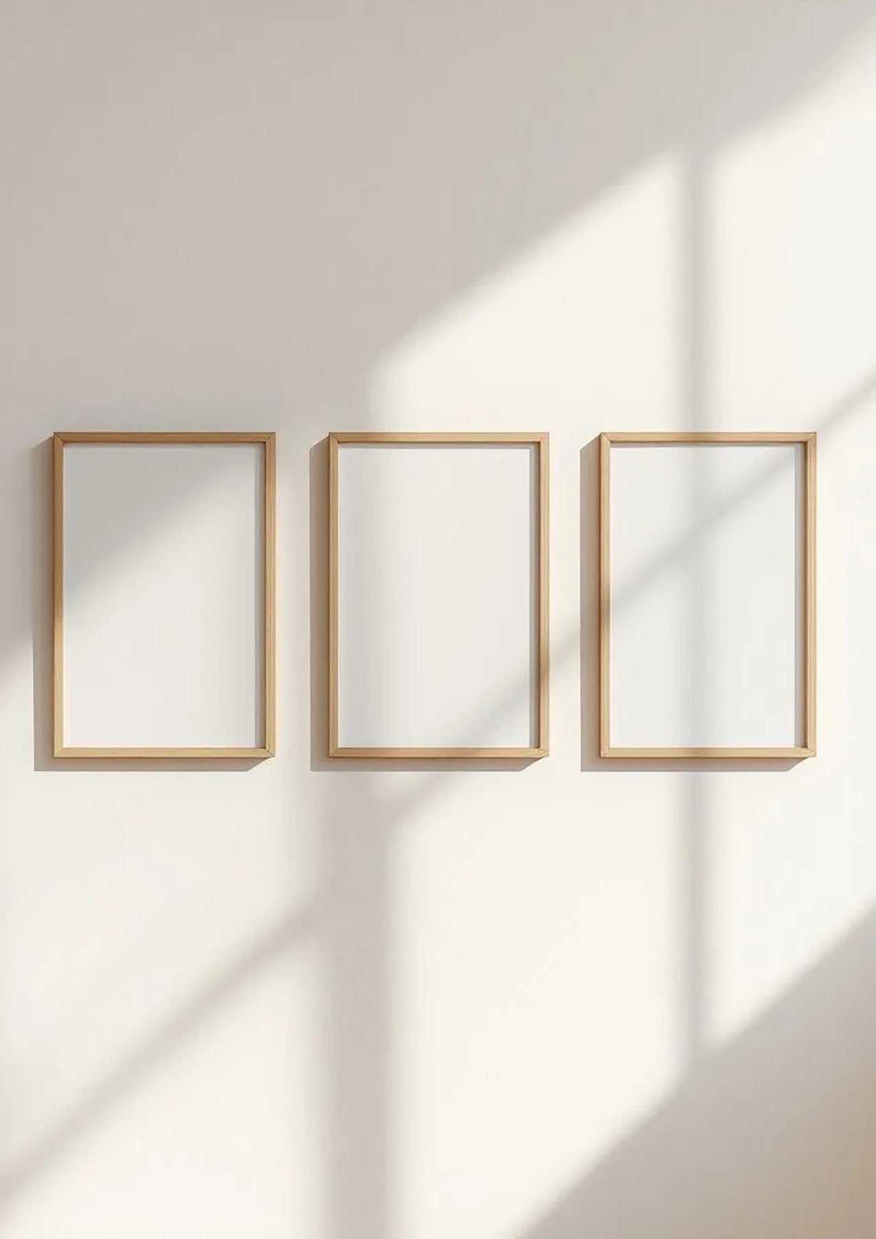 Frame Lifestyle Frame Mockup — Natural Oak Frame Portrait 2:3 — Perspective View — #00219 | MockupBulk