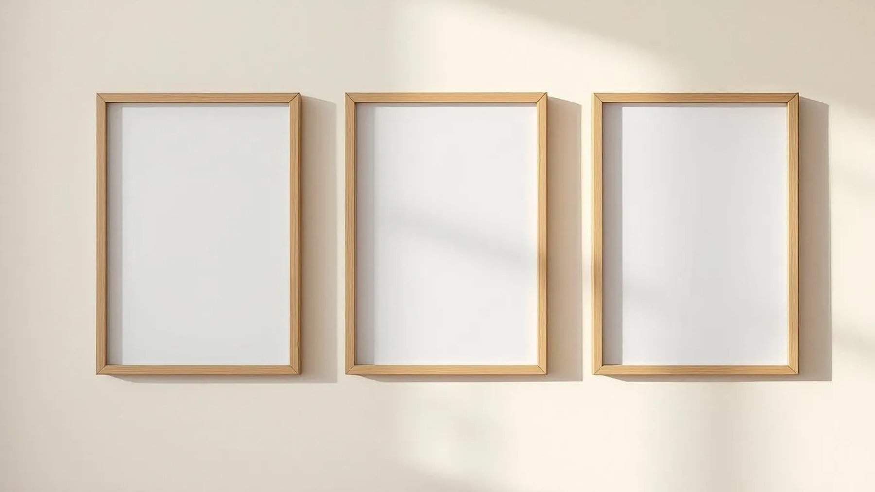 Frame Lifestyle Frame Mockup — Natural Oak Frame Portrait 2:3 — Perspective View — #00227 | MockupBulk