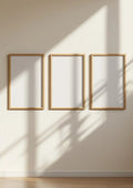 Frame High-Res Frame Mockup — Natural Oak Frame Portrait 2:3 — Perspective View — #00228 | MockupBulk