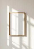 Frame Premium Interior Mockup — Natural Oak Frame Portrait 2:3 — Perspective View — #00231 | MockupBulk