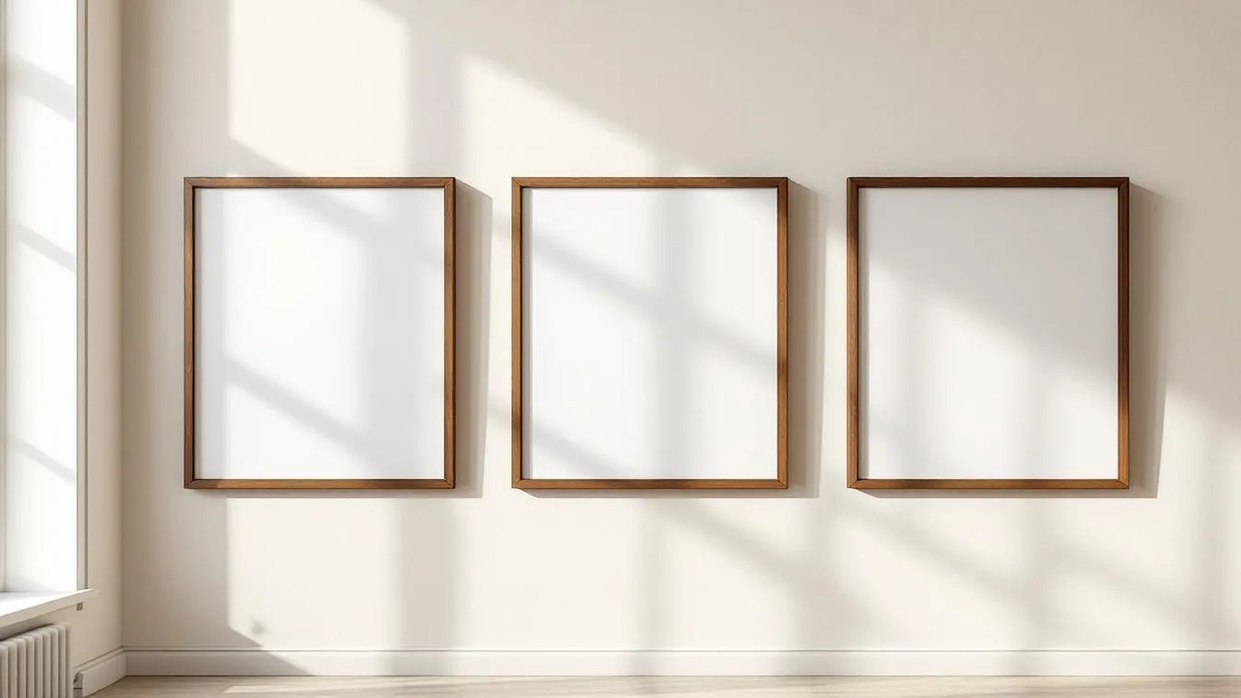 Frame Styled Room Mockup — Walnut Frame Portrait 2:3 — Perspective View — #00236 | MockupBulk