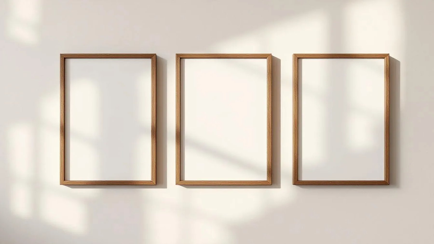 Frame Premium Interior Mockup — Walnut Frame Square 1:1 — Perspective View — #00242 | MockupBulk