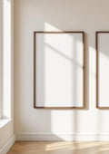 Frame Editorial Room Mockup — Walnut Frame Portrait 2:3 — Perspective View — #00243 | MockupBulk