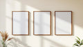 Frame Wall Art Mockup — Walnut Frame Square 1:1 — Perspective View — #00248 | MockupBulk