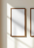Frame Premium Interior Mockup — Walnut Frame A-Series (A4 / A3) — Perspective View — #00249 | MockupBulk