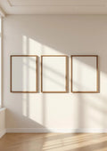 Frame Wall Art Mockup — Walnut Frame Portrait 4:5 — Perspective View — #00252 | MockupBulk