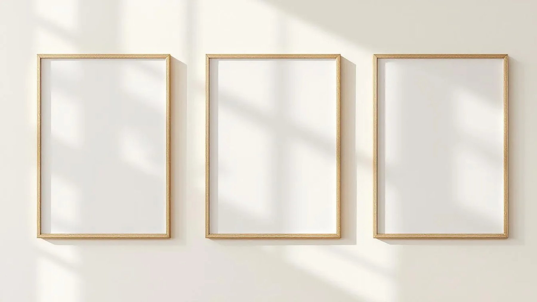 Frame High-Res Frame Mockup — Gold Frame Square 1:1 — Perspective View — #00254 | MockupBulk