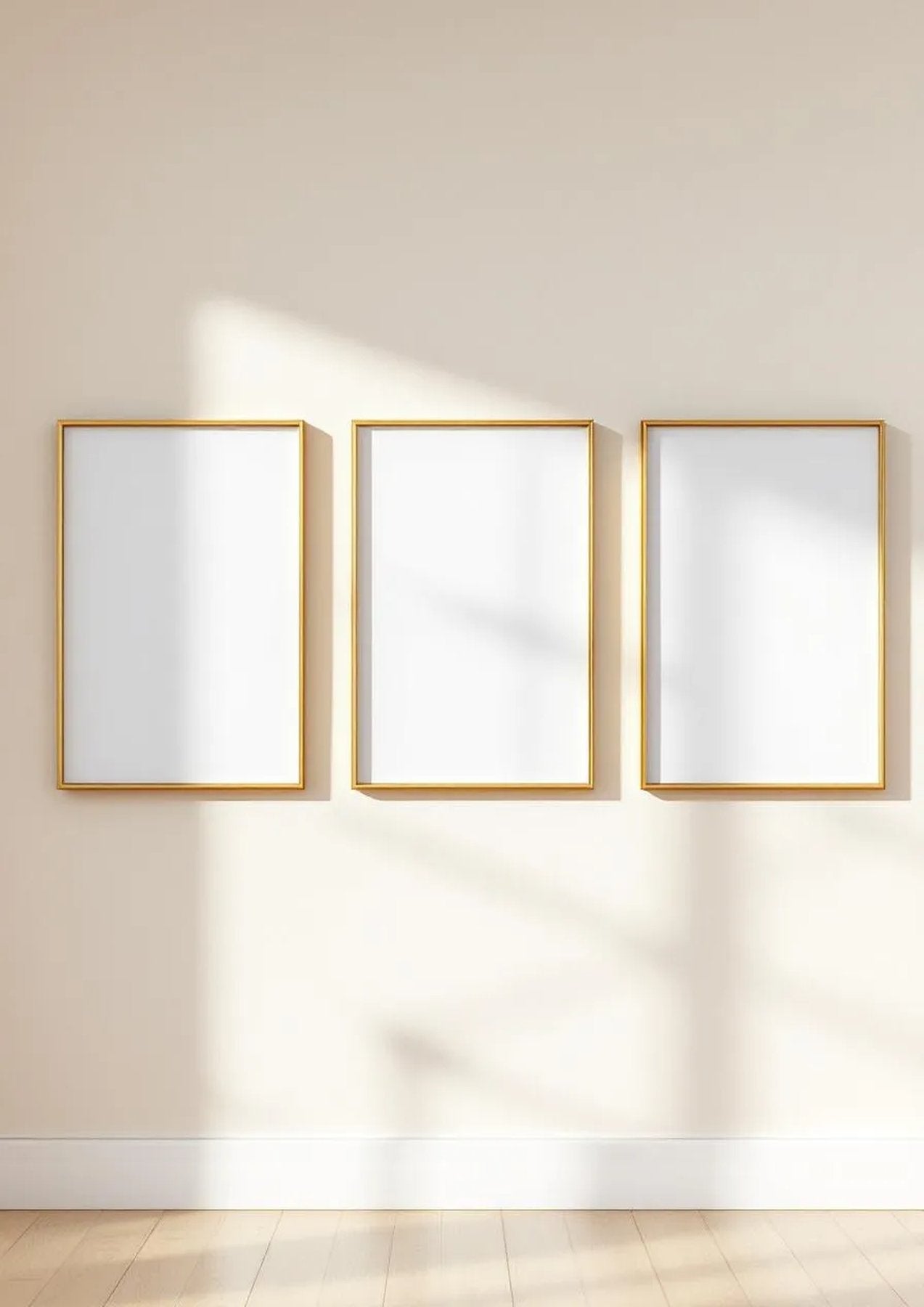 Frame High-Res Frame Mockup — Gold Frame Portrait 4:5 — Perspective View — #00255 | MockupBulk