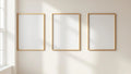 Frame Editorial Room Mockup — Gold Frame Portrait 2:3 — Perspective View — #00257 | MockupBulk