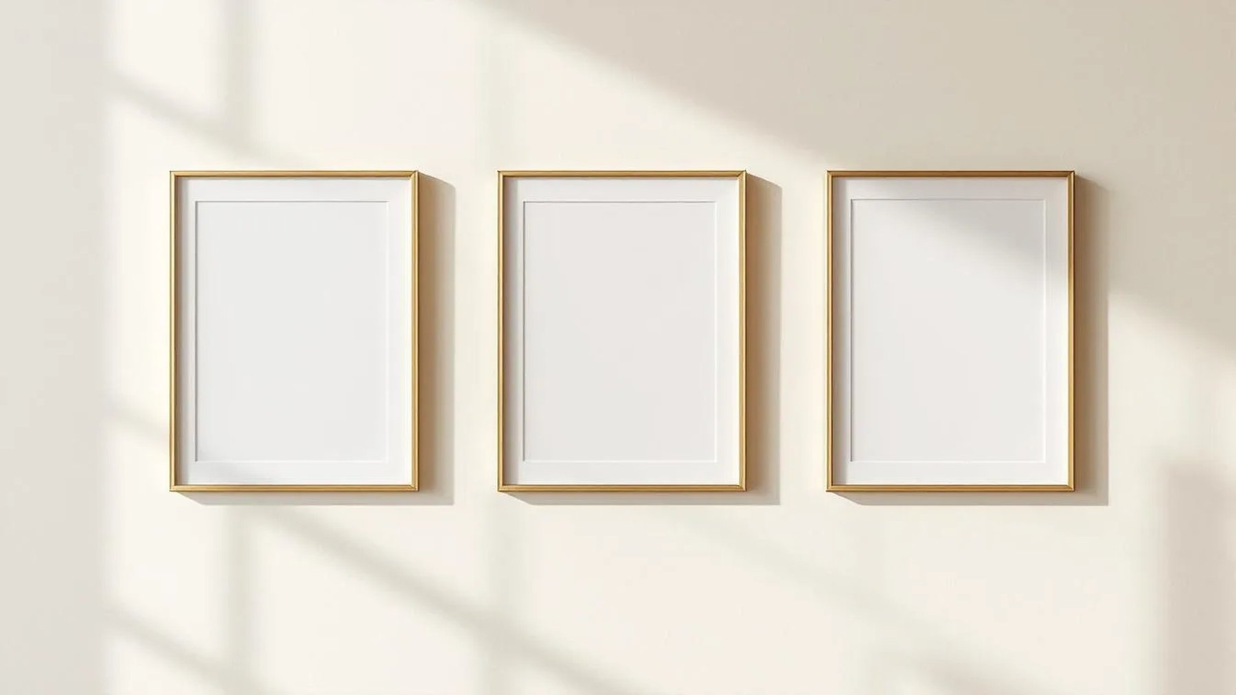 Frame Professional Frame Mockup — Gold Frame Square 1:1 — Perspective View — #00260 | MockupBulk