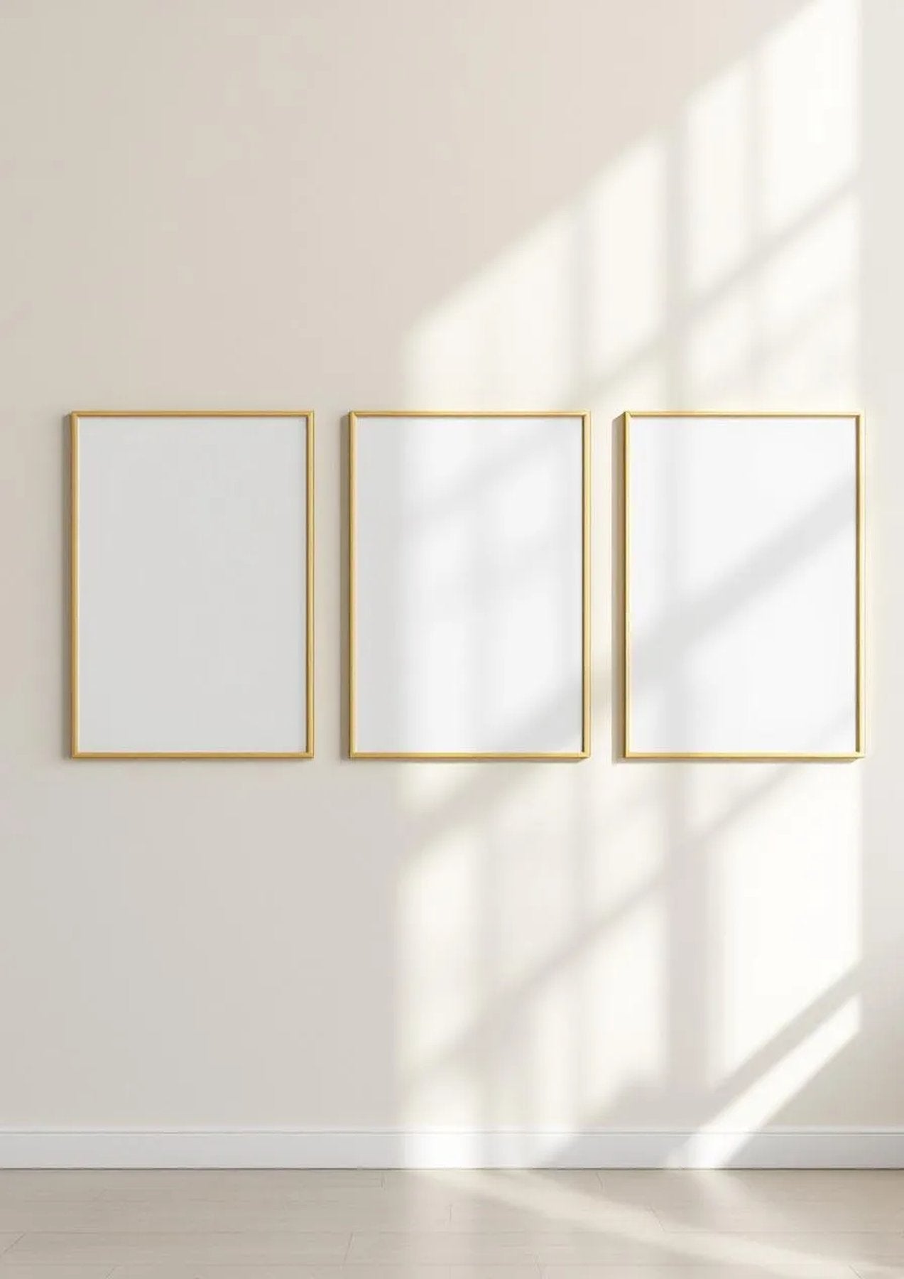 Frame Lifestyle Frame Mockup — Gold Frame Portrait 2:3 — Perspective View — #00261 | MockupBulk