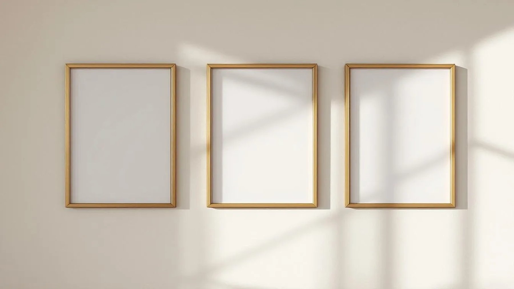 Frame Styled Room Mockup — Gold Frame Portrait 2:3 — Perspective View — #00263 | MockupBulk
