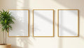 Frame Editorial Room Mockup — Gold Frame Square 1:1 — Perspective View — #00266 | MockupBulk