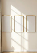 Frame Frame Display Mockup — Gold Frame Portrait 2:3 — Perspective View — #00267 | MockupBulk