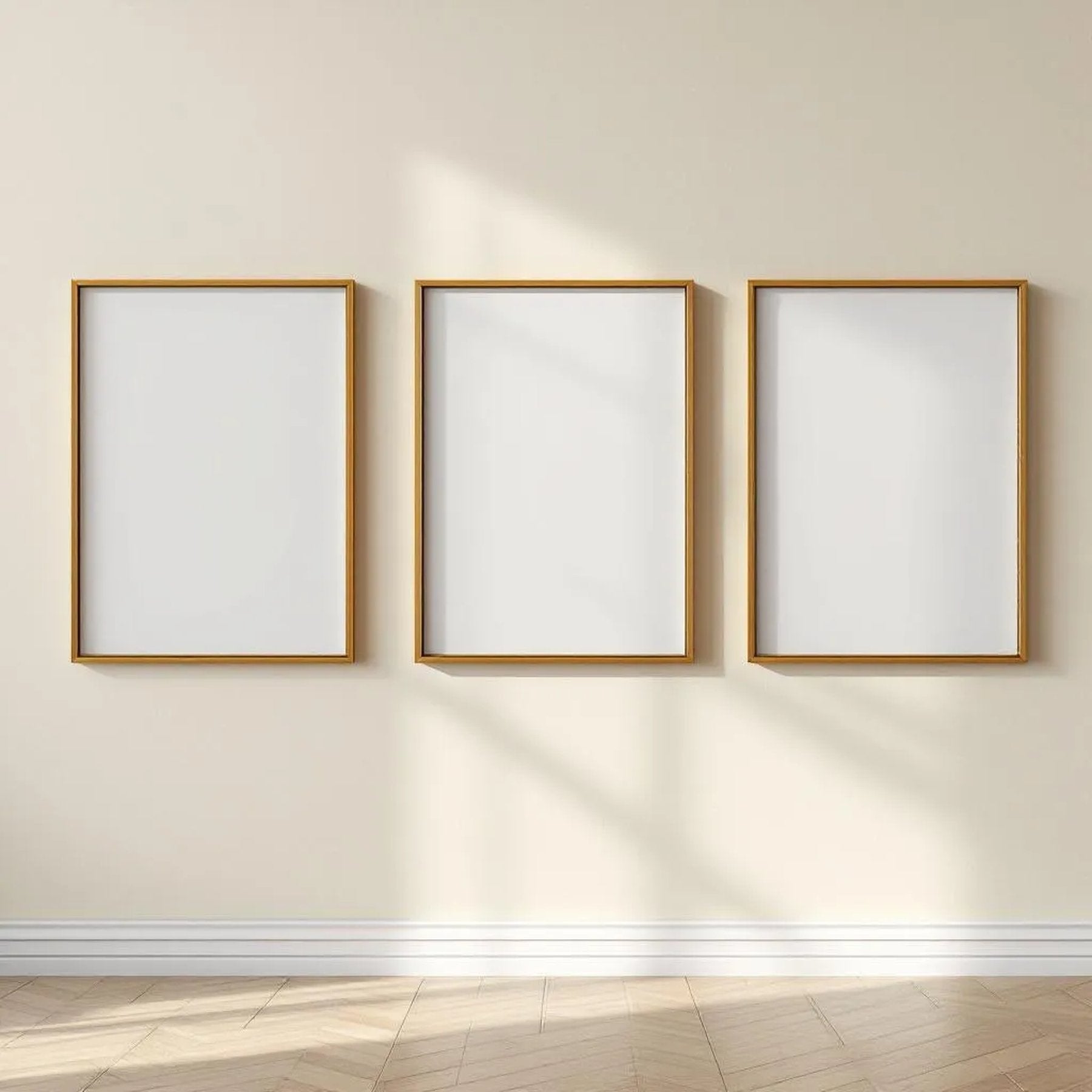 Frame Wall Art Mockup — Plain Square Frame Landscape 3:4 — Perspective View — #00268 | MockupBulk