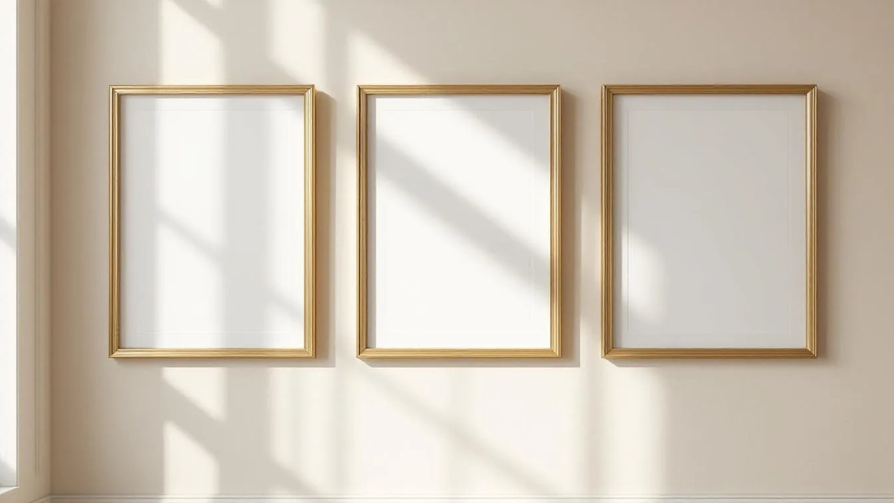 Frame High-Res Frame Mockup — Gold Frame Square 1:1 — Perspective View — #00269 | MockupBulk