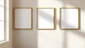 Frame Premium Interior Mockup — Gold Frame Portrait 2:3 — Perspective View — #00272 | MockupBulk