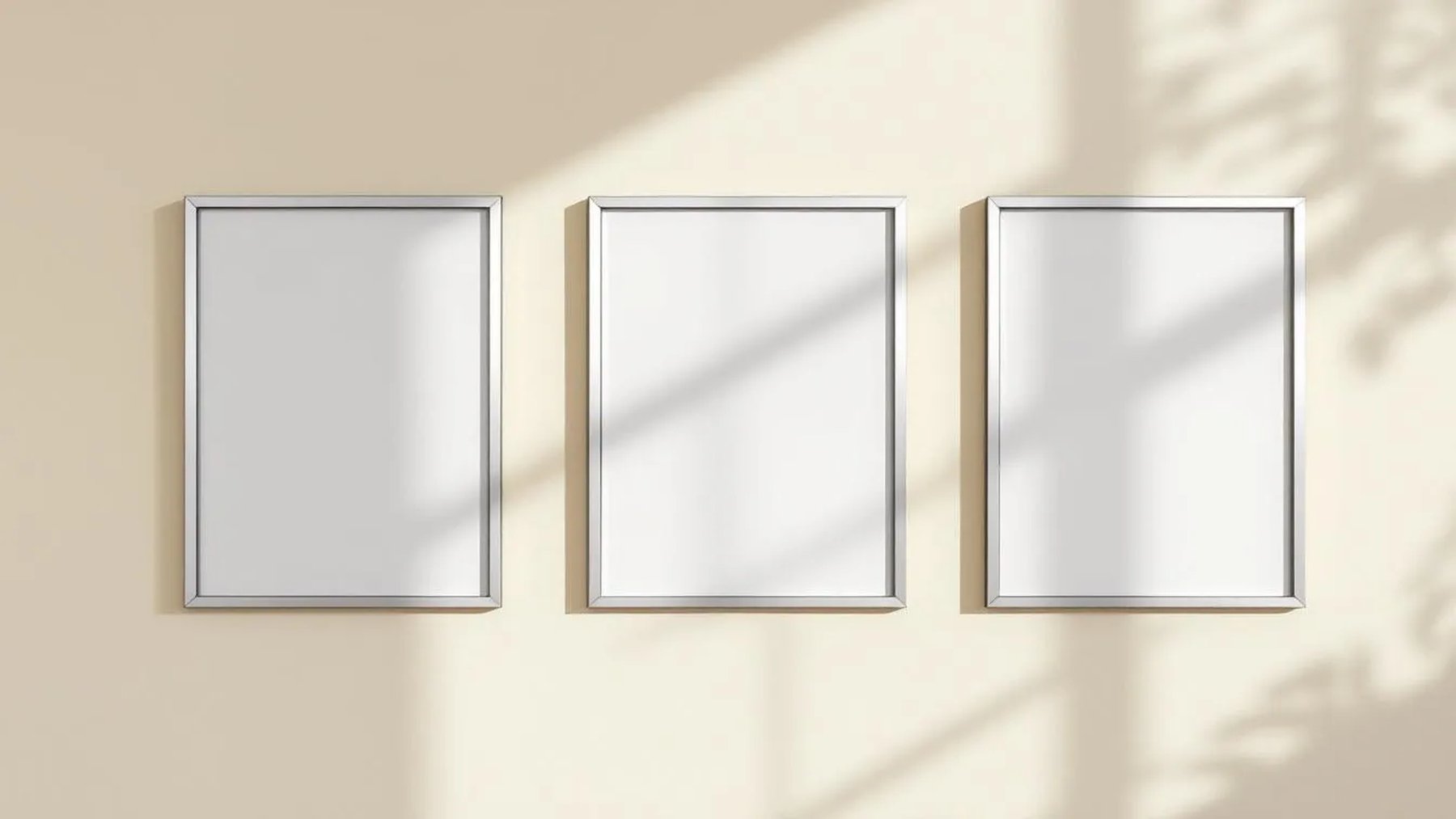 Frame Lifestyle Frame Mockup — Silver Frame Portrait 4:5 — Perspective View — #00284 | MockupBulk