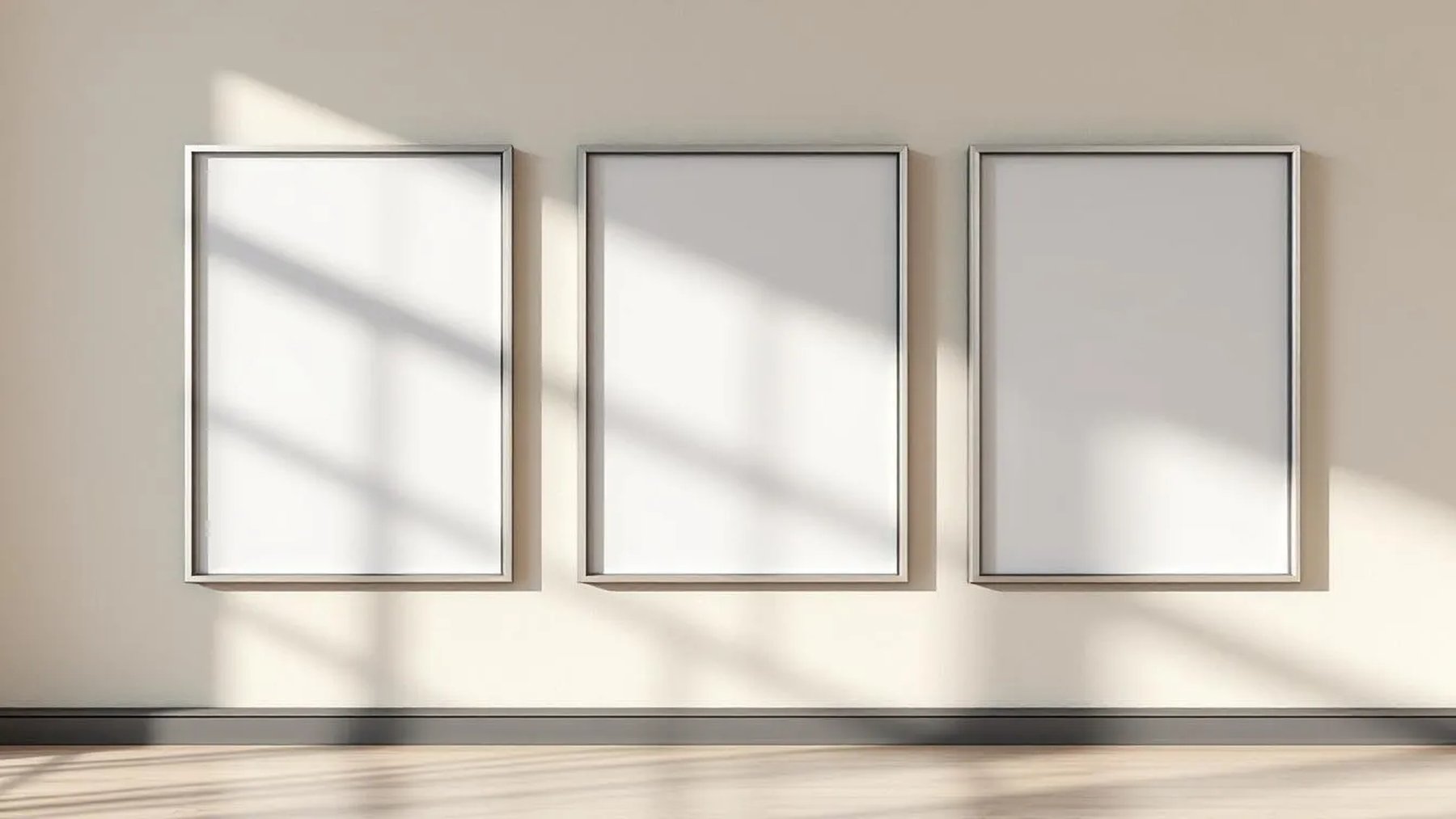 Frame Professional Frame Mockup — Silver Frame Square 1:1 — Perspective View — #00287 | MockupBulk
