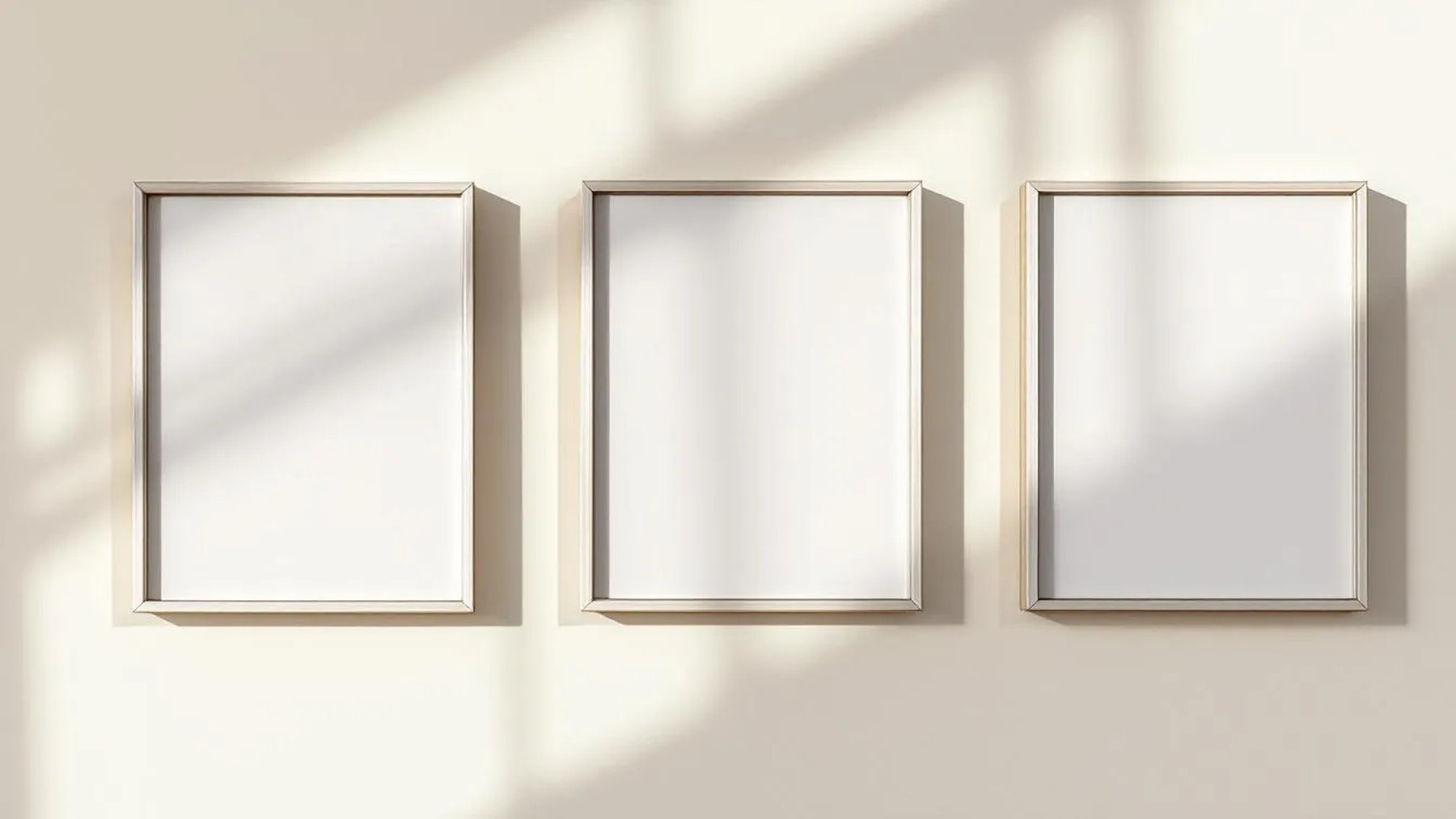 Frame Room Scene Mockup — Silver Frame Square 1:1 — Perspective View — #00290 | MockupBulk