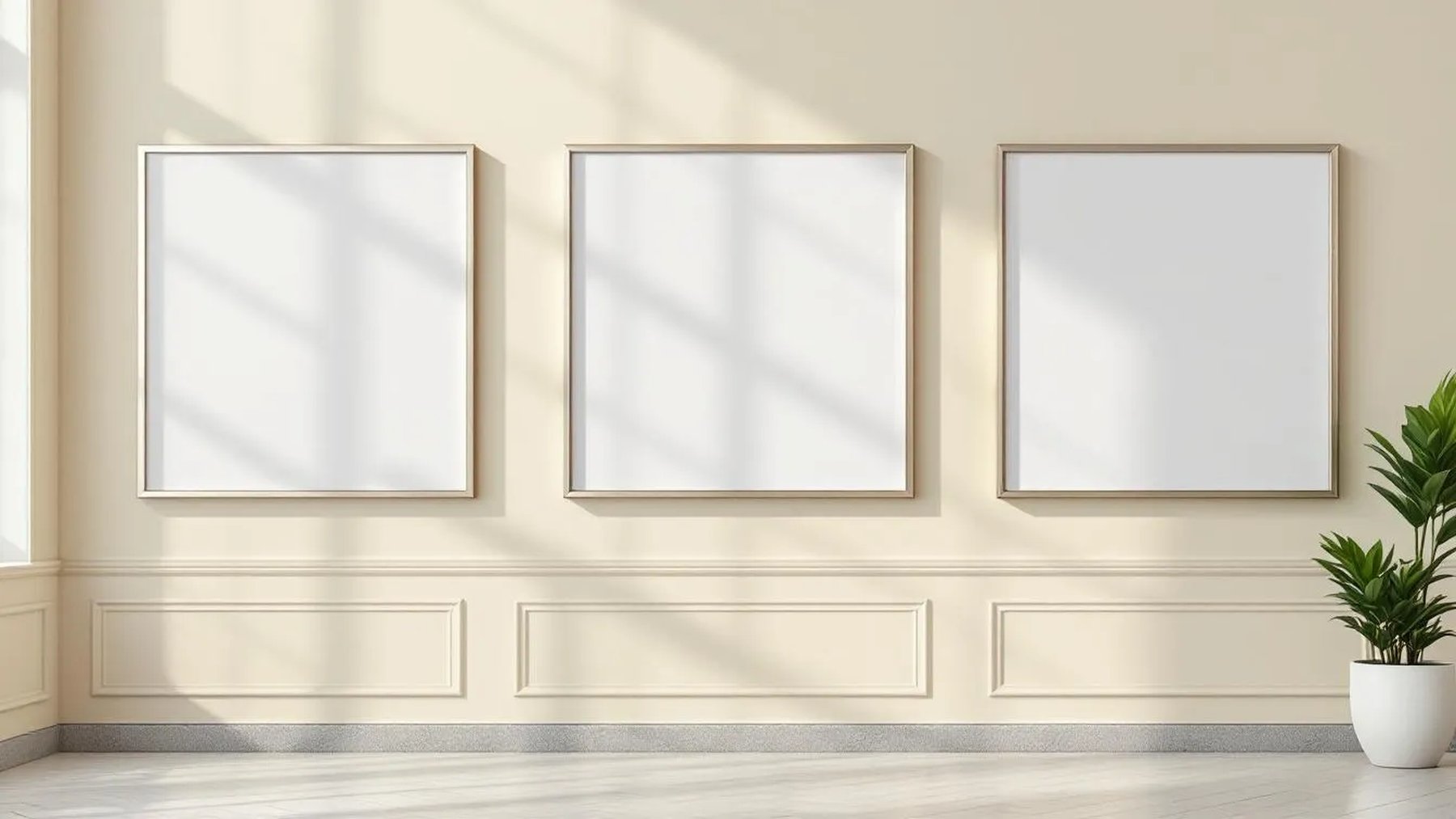Frame Professional Frame Mockup — Silver Frame Portrait 2:3 — Perspective View — #00293 | MockupBulk