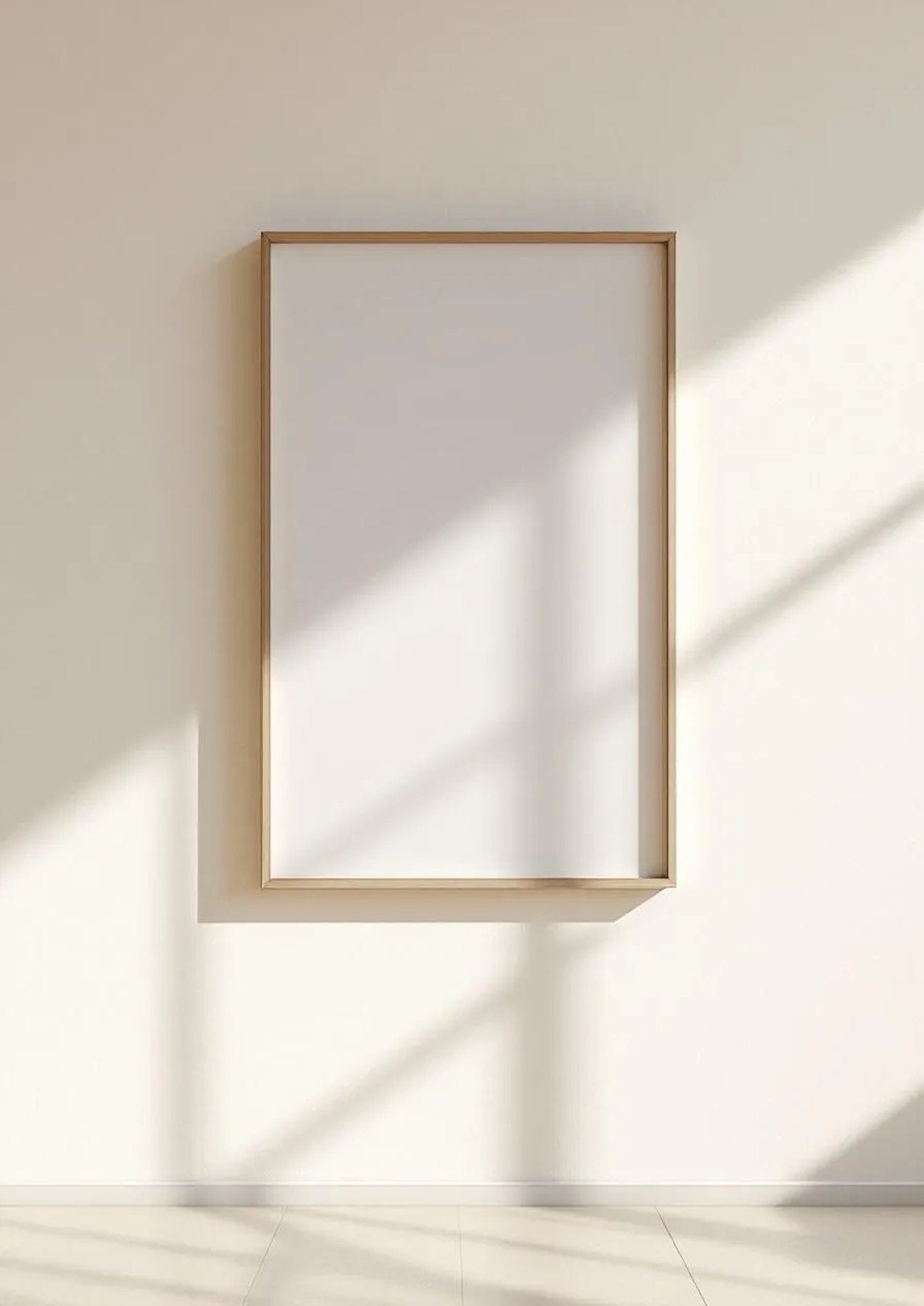 Frame High-Res Frame Mockup — Silver Frame Portrait 2:3 — Perspective View — #00294 | MockupBulk