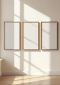 Frame Styled Room Mockup — Raw Pine Frame Portrait 2:3 — Perspective View — #00297 | MockupBulk
