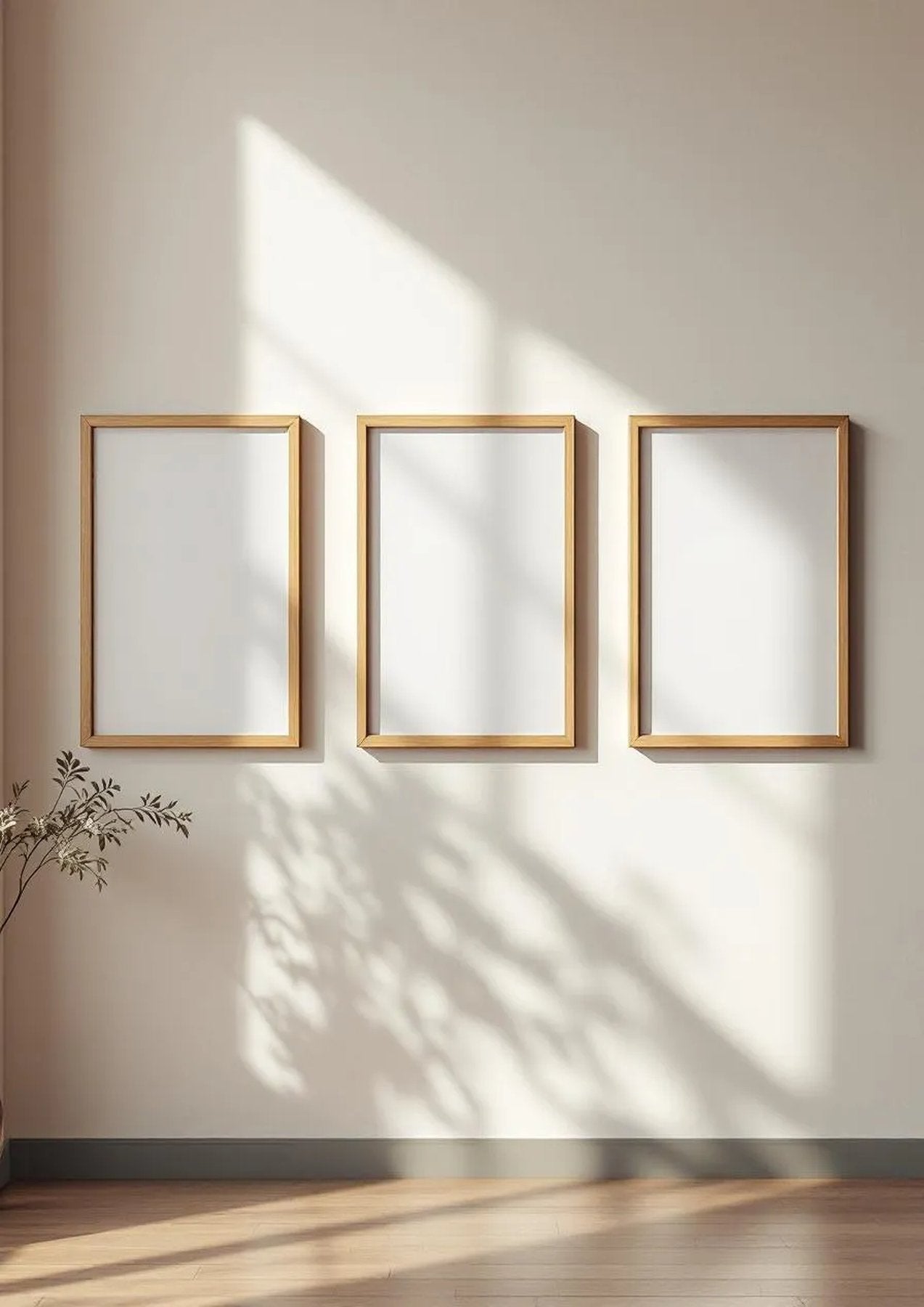 Frame High-Res Frame Mockup — Raw Pine Frame Portrait 2:3 — Perspective View — #00303 | MockupBulk