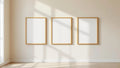 Frame Interior Frame Mockup — Raw Pine Frame Square 1:1 — Perspective View — #00308 | MockupBulk