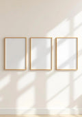 Frame Wall Art Mockup — Raw Pine Frame Portrait 2:3 — Perspective View — #00309 | MockupBulk