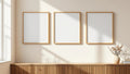 Frame Editorial Room Mockup — Raw Pine Frame Square 1:1 — Perspective View — #00314 | MockupBulk