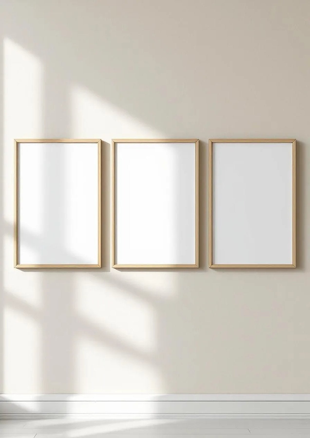Frame Interior Frame Mockup — Raw Pine Frame Portrait 2:3 — Perspective View — #00315 | MockupBulk